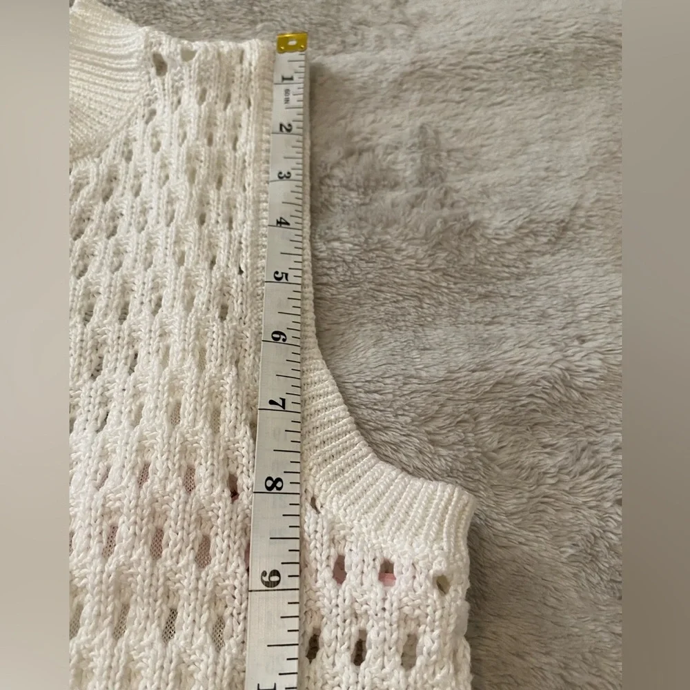 Vintage Kate Spade White Pointelle Knit Sleeveless Maxi Dress with Slip Lining - Picture 15 of 17